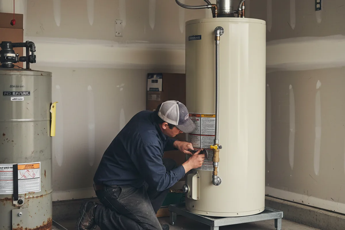Water heater and shutoff valve replacement in Brookville
